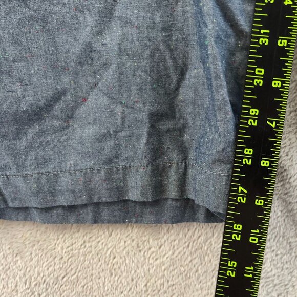Dockers Mens Shorts Size 42 Chambray Blue Flat Front Chino Casual Gray Classic - Picture 6 of 14
